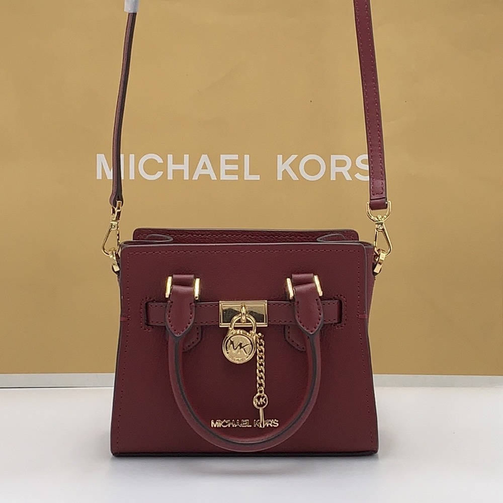 MICHAEL KORS HAMILTON XSMALL SATCHEL CROSSBODY DARK CHERRY COLOR - Picture 6 of 16